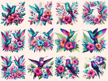 Hummingbirds Clipart autopost bird with flowers cute hummingbirds - WondersArtist