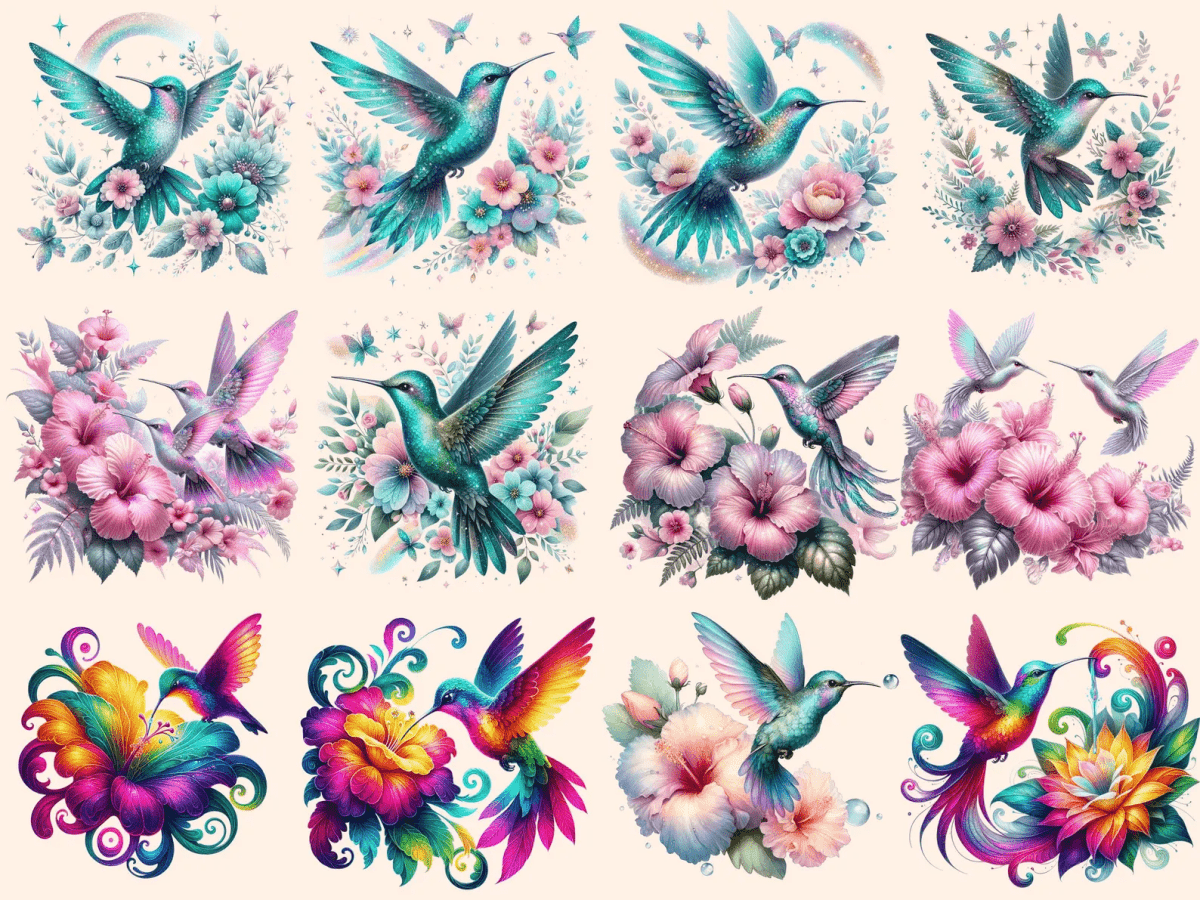 Hummingbirds Clipart autopost bird with flowers cute hummingbirds - WondersArtist