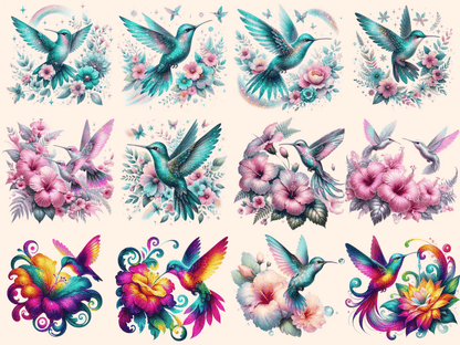 Hummingbirds Clipart autopost bird with flowers cute hummingbirds - WondersArtist