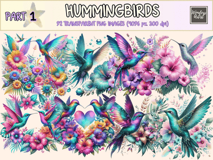 Hummingbirds Clipart autopost bird with flowers cute hummingbirds - WondersArtist
