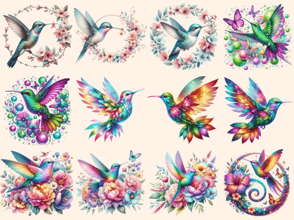 Hummingbirds Clipart autopost bird with flowers cute hummingbirds - WondersArtist