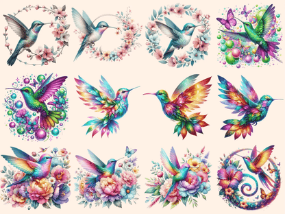 Hummingbirds Clipart autopost bird with flowers cute hummingbirds - WondersArtist