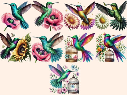 Hummingbirds (P3) Clipart bird decor - Wonders Artist