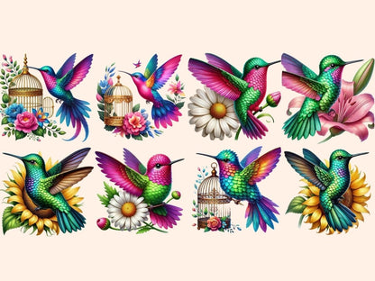 Hummingbirds (P4) Clipart bird decor - Wonders Artist