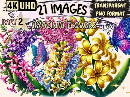 Hyacinth Flowers (P2) Clipart botanical artwork - Wonders Artist