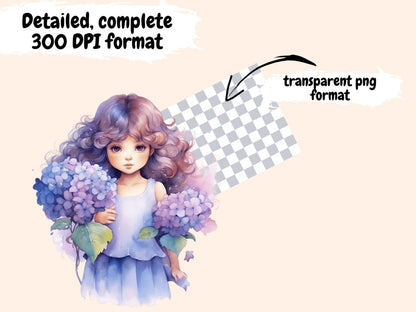 Hydrangeas Watercolor Clipart floral clipart - Wonders Artist