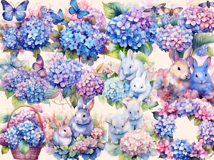 Hydrangeas Watercolor Clipart floral clipart - Wonders Artist