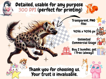 Hyenas (P2) Clipart animal artwork - Wonders Artist