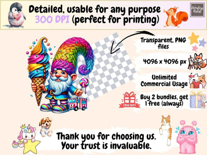Ice Cream Gnomes Clipart cute gnome clipart - Wonders Artist