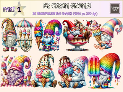 Ice Cream Gnomes Clipart cute gnome clipart - Wonders Artist