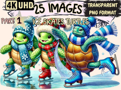 Ice Skates Turtles Clipart christmas turtles - Wonders Artist