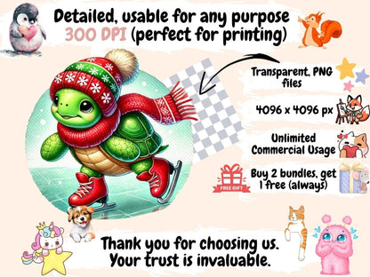 Ice Skates Turtles Clipart christmas turtles - Wonders Artist