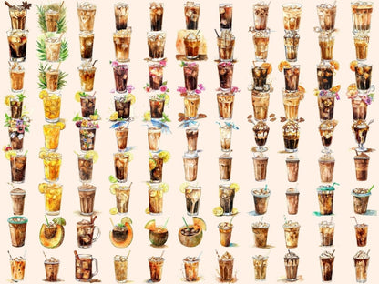 Iced Coffee Watercolor Clipart barista clipart - Wonders Artist