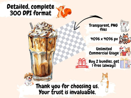 Iced Coffee Watercolor Clipart barista clipart - Wonders Artist