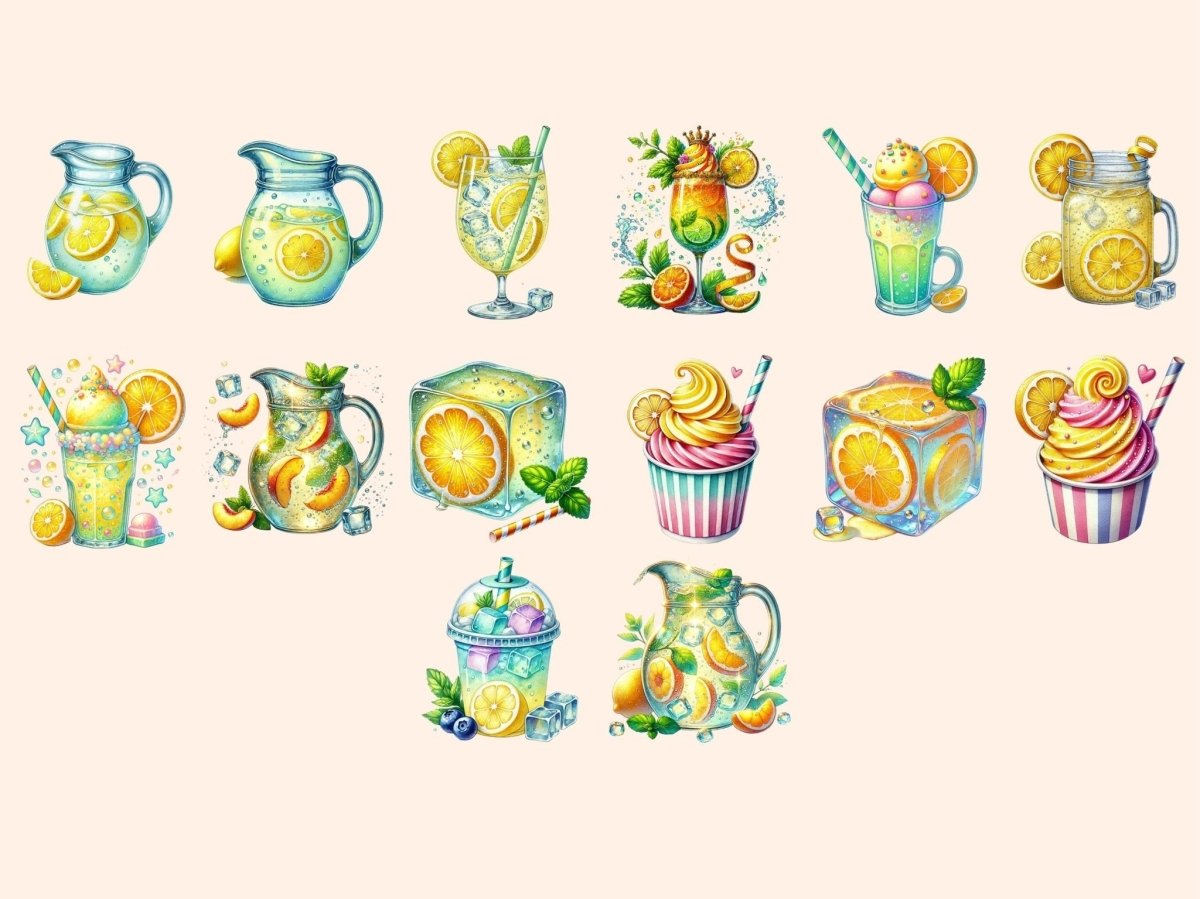 Iced Lemonade Clipart citrus clipart drink clipart lemon clipart - WondersArtist