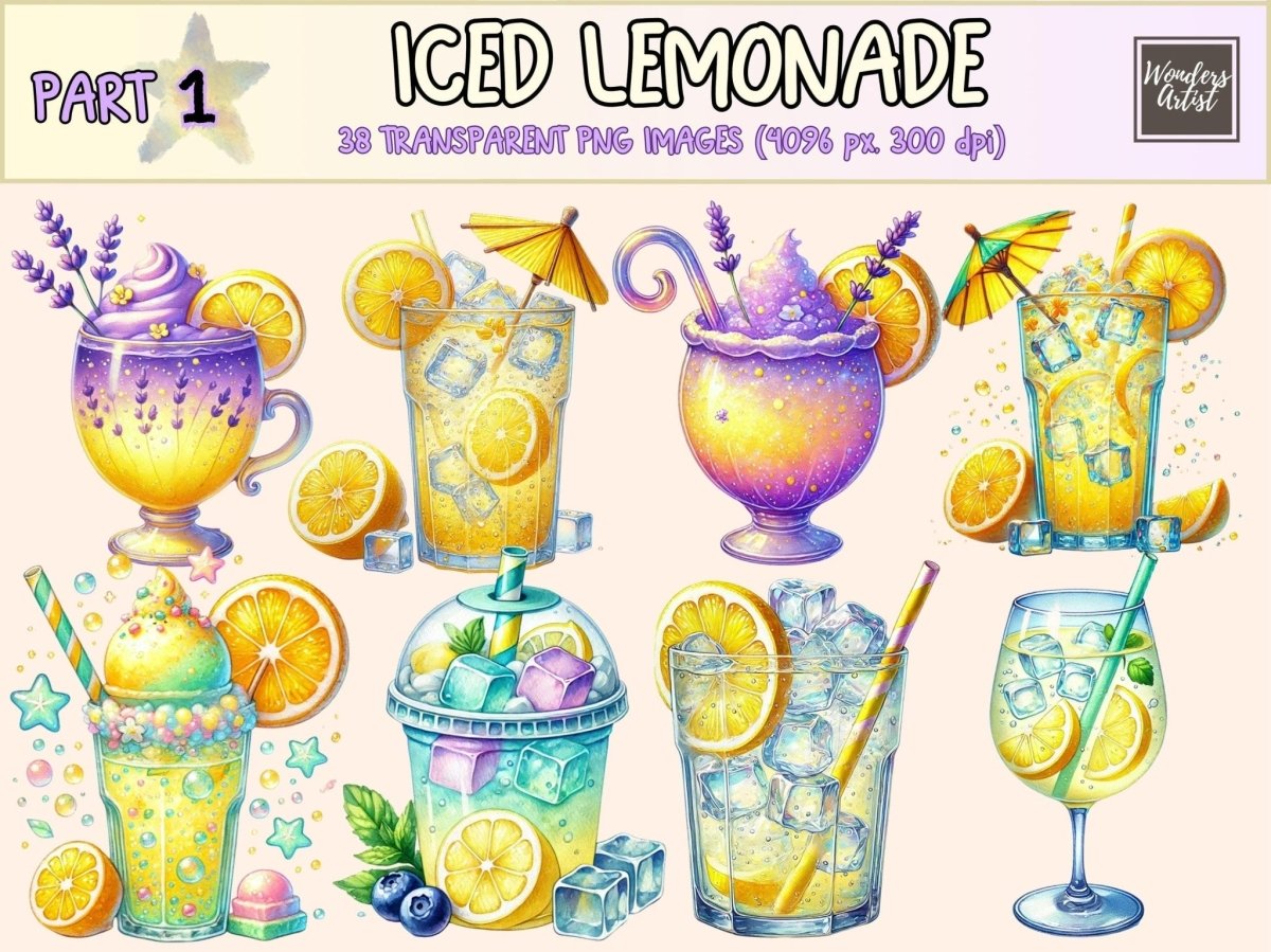 Iced Lemonade Clipart citrus clipart drink clipart lemon clipart - WondersArtist