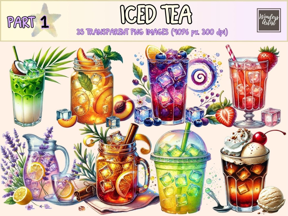Iced Tea Clipart cold tea clipart ice drink clipart ice tea clipart - WondersArtist