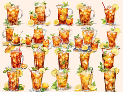 Iced Tea Watercolor Clipart beach clipart - Wonders Artist