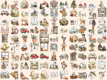 Winter on the Farm Clipart