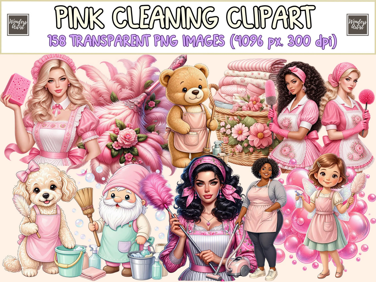Pink Cleaning Clipart