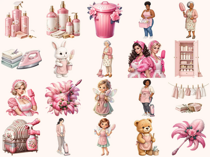 Pink Cleaning Clipart