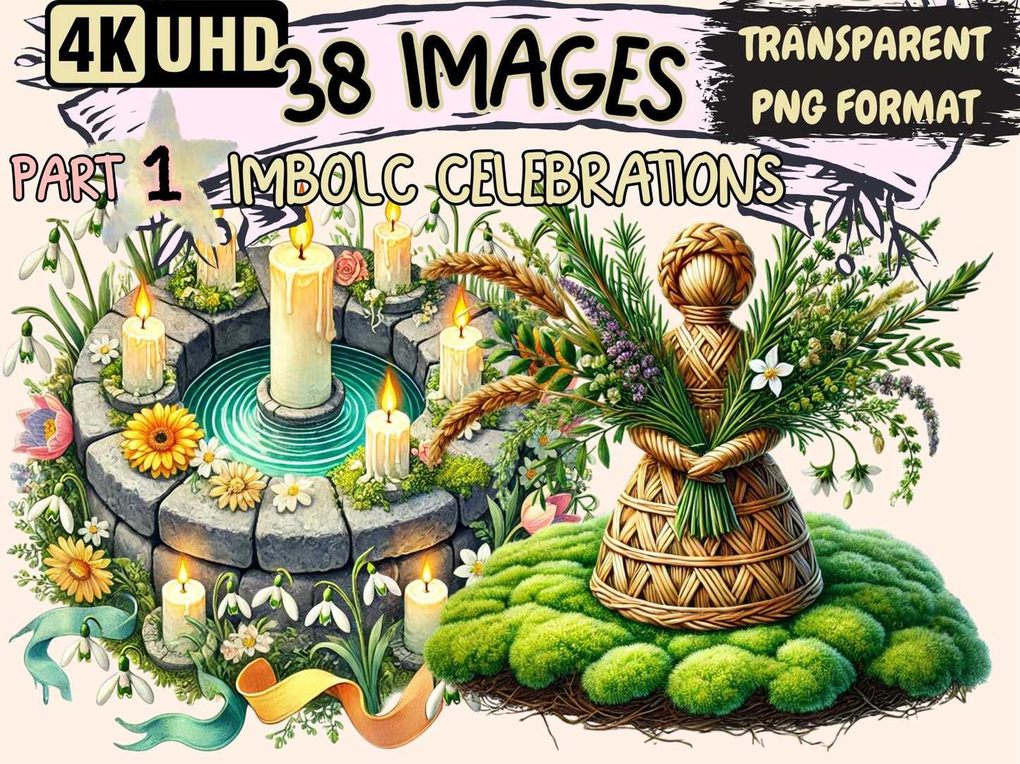 Imbolc Celebrations Clipart - High - Quality Instant Digital Download for Creative Projects