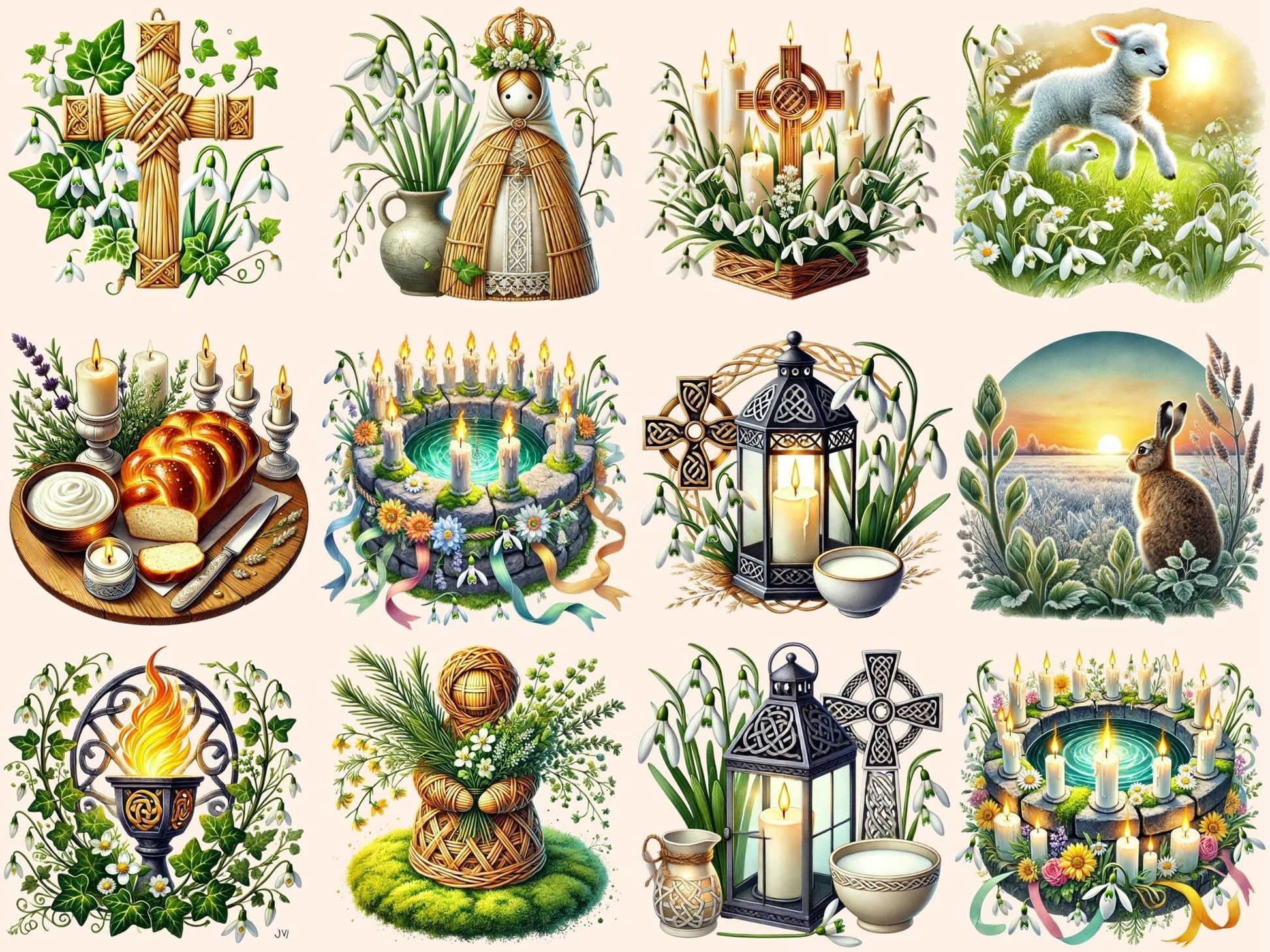 Imbolc Celebrations Clipart - High - Quality Instant Digital Download for Creative Projects