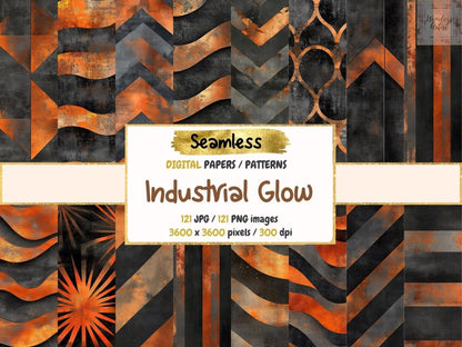 Industrial Glow Seamless Digital Paper Cyberpunk Pattern - Wonders Artist