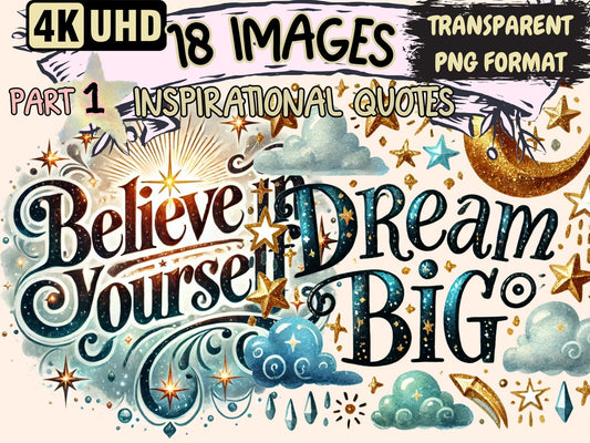 Inspirational Quotes Clipart - High - Quality Instant Digital Download for Creative Projects