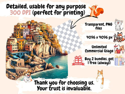 Italian Landscapes Clipart Cute landscape art - Wonders Artist