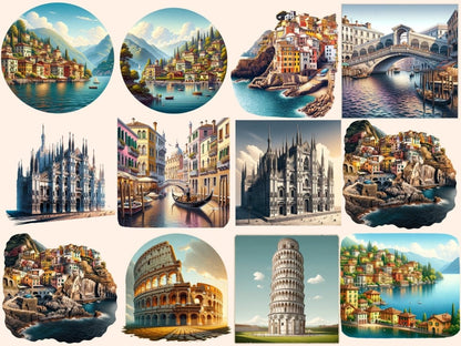 Italian Landscapes Clipart Cute landscape art - Wonders Artist