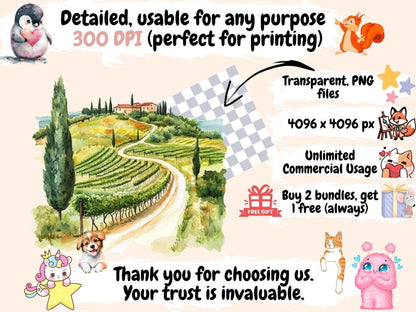 Italian Summer Watercolor Clipart coastal italy png italian clipart italian summer png - WondersArtist