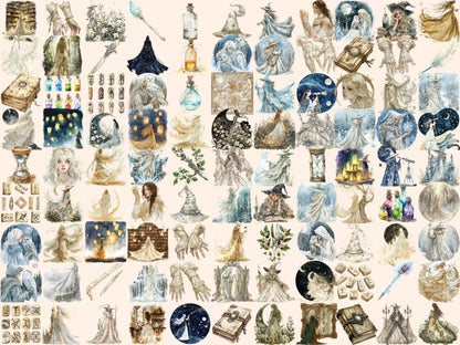 Ivory Witches Watercolor Clipart fairy clipart - Wonders Artist