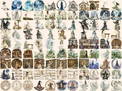 Ivory Witches Watercolor Clipart fairy clipart - Wonders Artist