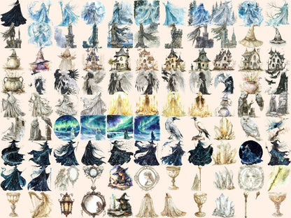 Ivory Witches Watercolor Clipart fairy clipart - Wonders Artist