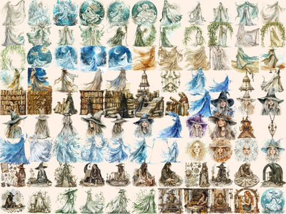 Ivory Witches Watercolor Clipart fairy clipart - Wonders Artist