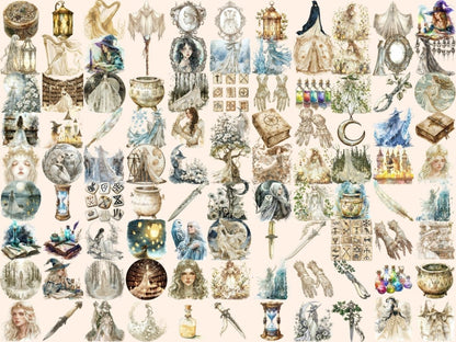 Ivory Witches Watercolor Clipart fairy clipart - Wonders Artist