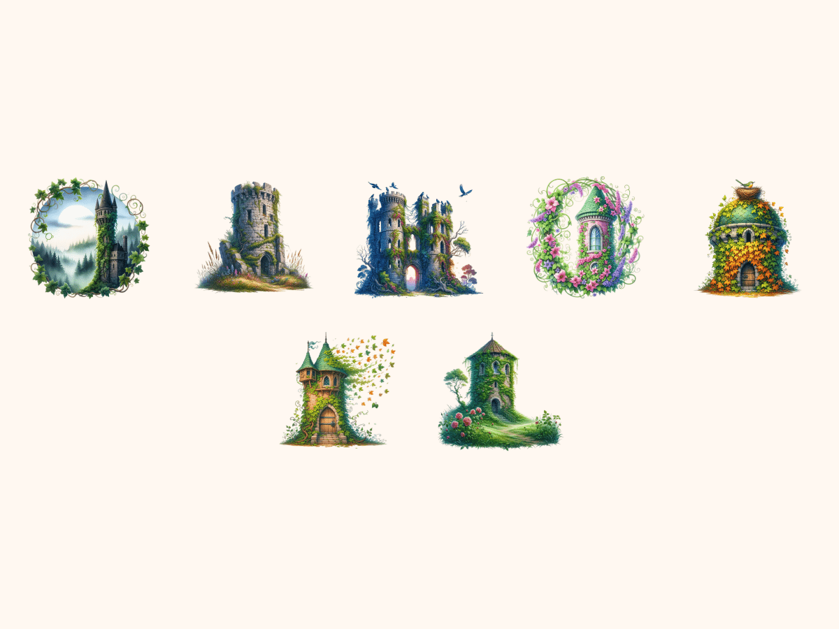 Ivy Towers Clipart All Bundles Clipart Line Art - WondersArtist