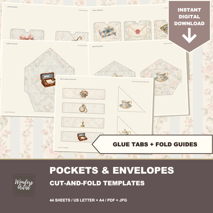 Jane Austen Journal Kit — pockets and envelopes