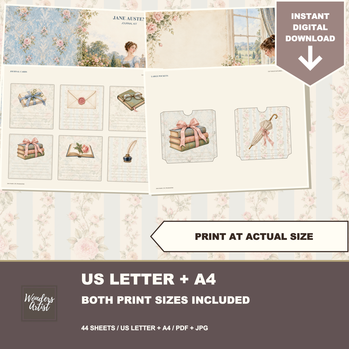 Jane Austen Journal Kit — both print sizes