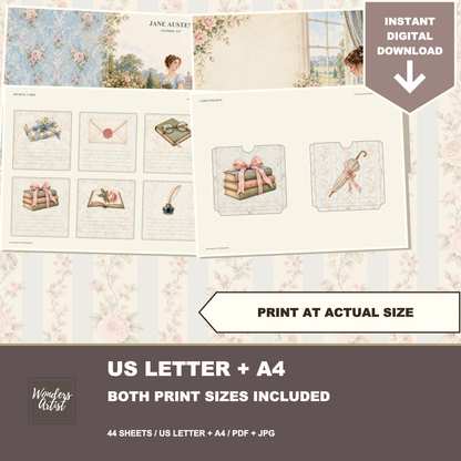 Jane Austen Journal Kit — both print sizes