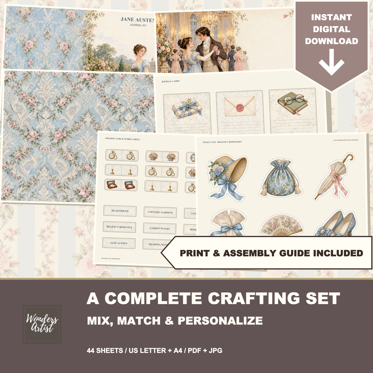 Jane Austen Journal Kit — complete crafting set