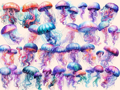 Jellyfish Watercolor Clipart jellyfish clipart - Wonders Artist