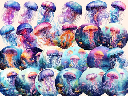 Jellyfish Watercolor Clipart jellyfish clipart - Wonders Artist