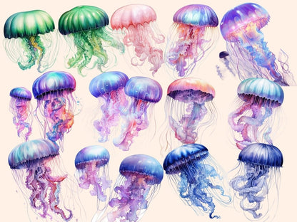 Jellyfish Watercolor Clipart jellyfish clipart - Wonders Artist