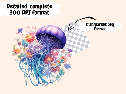 Jellyfish Watercolor Clipart jellyfish clipart - Wonders Artist