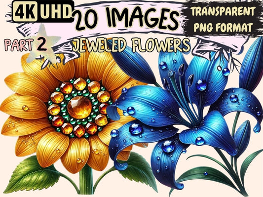 Jeweled Flowers (P2) Clipart Elegant Floral Clip - Wonders Artist