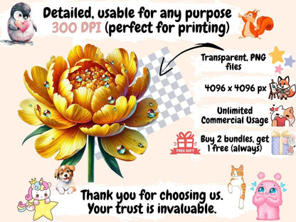 Jeweled Flowers (P2) Clipart Elegant Floral Clip - Wonders Artist