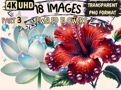 Jeweled Flowers (P3) Clipart Elegant Floral Clip - Wonders Artist
