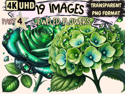 Jeweled Flowers (P4) Clipart Elegant Floral Clip - Wonders Artist